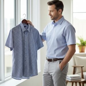 Michael Kors Black and White Casual Button Down Shirt